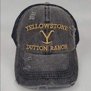 YELLOWSTONE Embroidered Baseballl Cap with ponytail back!